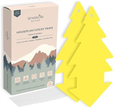 Perangkap Melekit Kuning Untuk Gnats, Lalat Buah, Aphids, Lalat Putih&Serangga Terbang Lain|Perangkap Fungus Gnat Untuk Tumbuhan Rumah|Perangkap Lalat Buah Dalaman Luar|Gnats Killer Dalaman